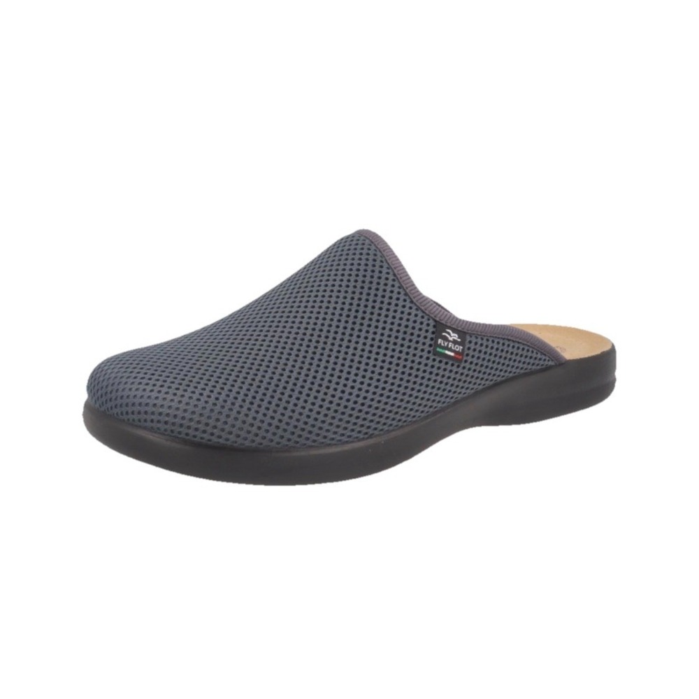 Fly Flot Mens Grey Mesh Anatomic Anti Shock Slippers Made in Italy EU 46 US 11.5